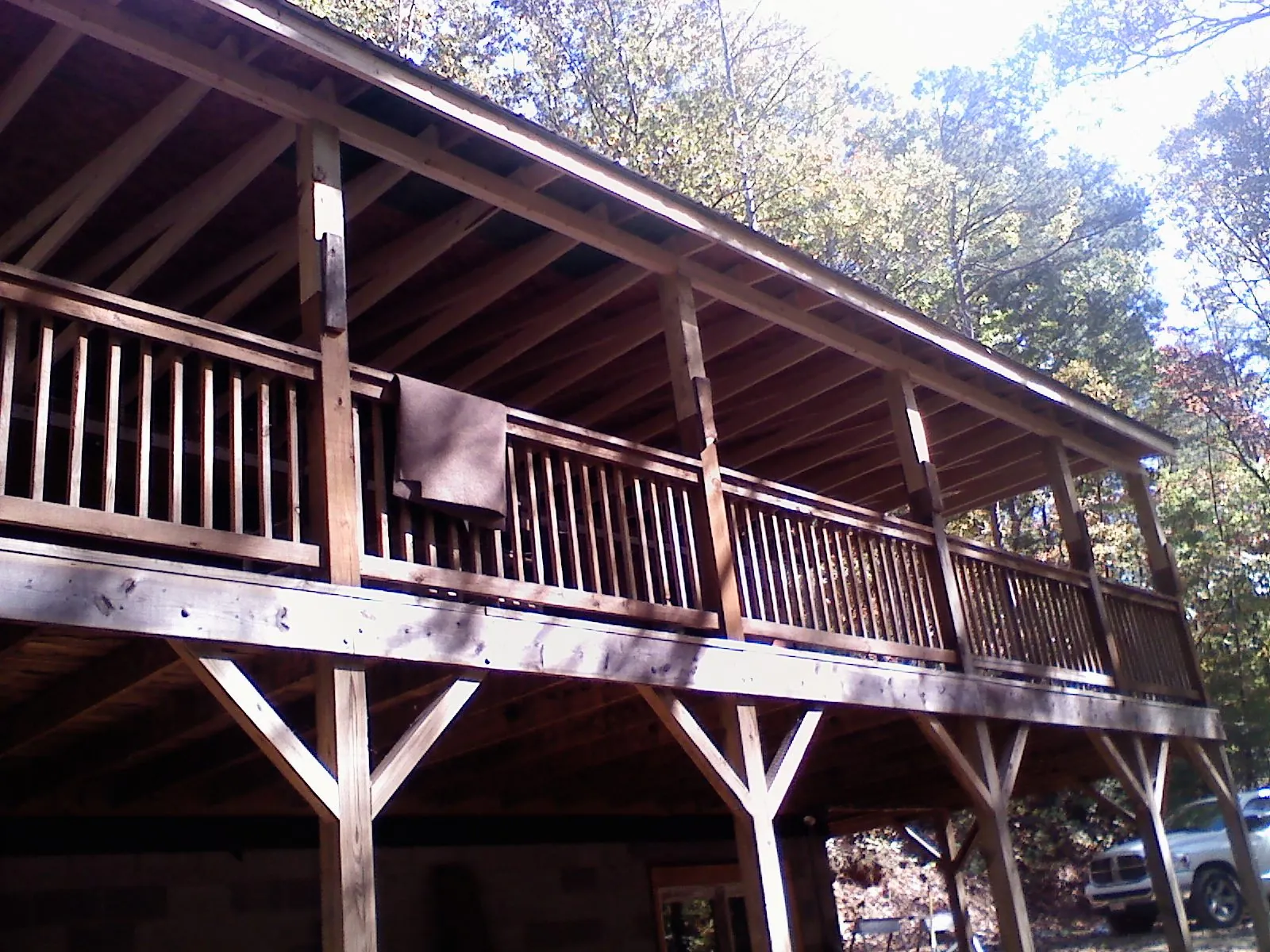 Timber framing under a new elevated porch and deck — Roof Leak Repair in Taconic by Roofing Brothers